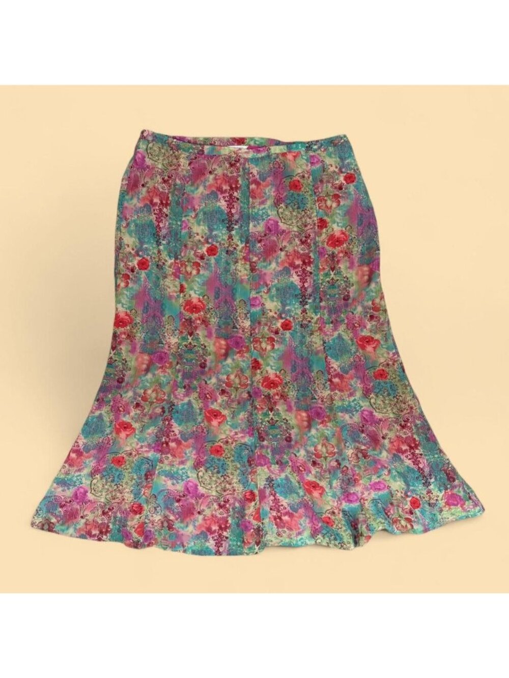y2k colorful floral boho whimsical skirt